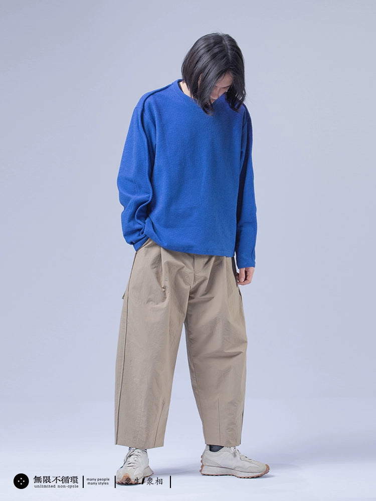 Original design men's pure cotton terry texture casual loose sweatshirt N