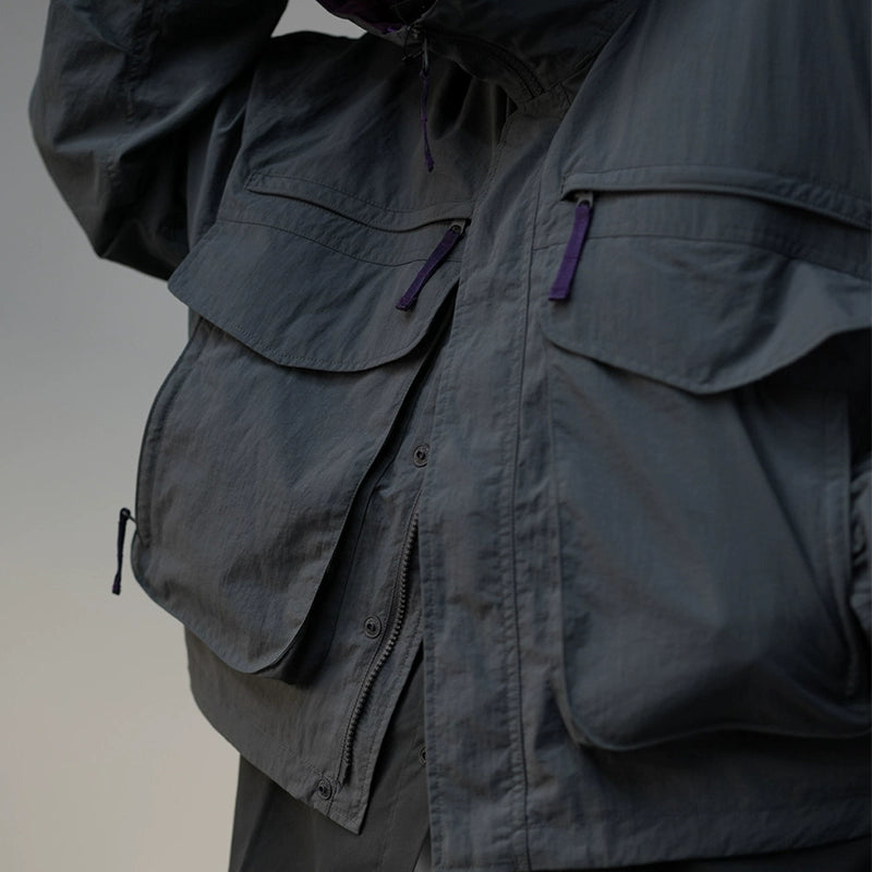 Japanese Outdoor Functional Multi-Pocket Cropped Hooded Jacket Jacket