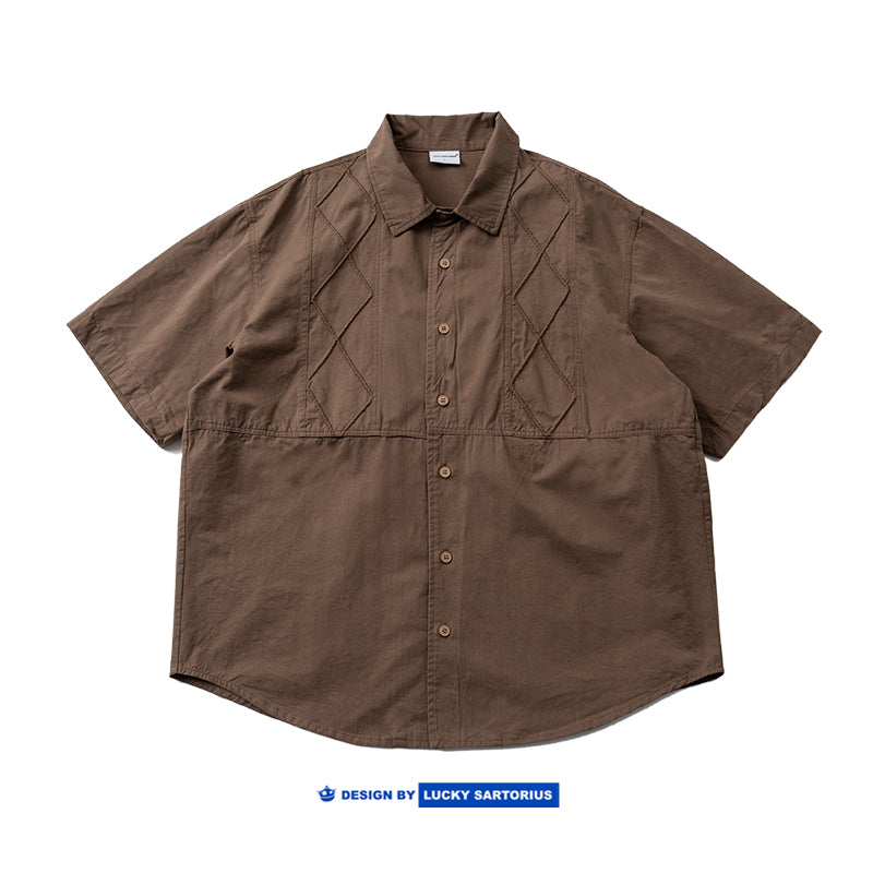 Japanese retro embroidery ethnic loose short-sleeved shirt