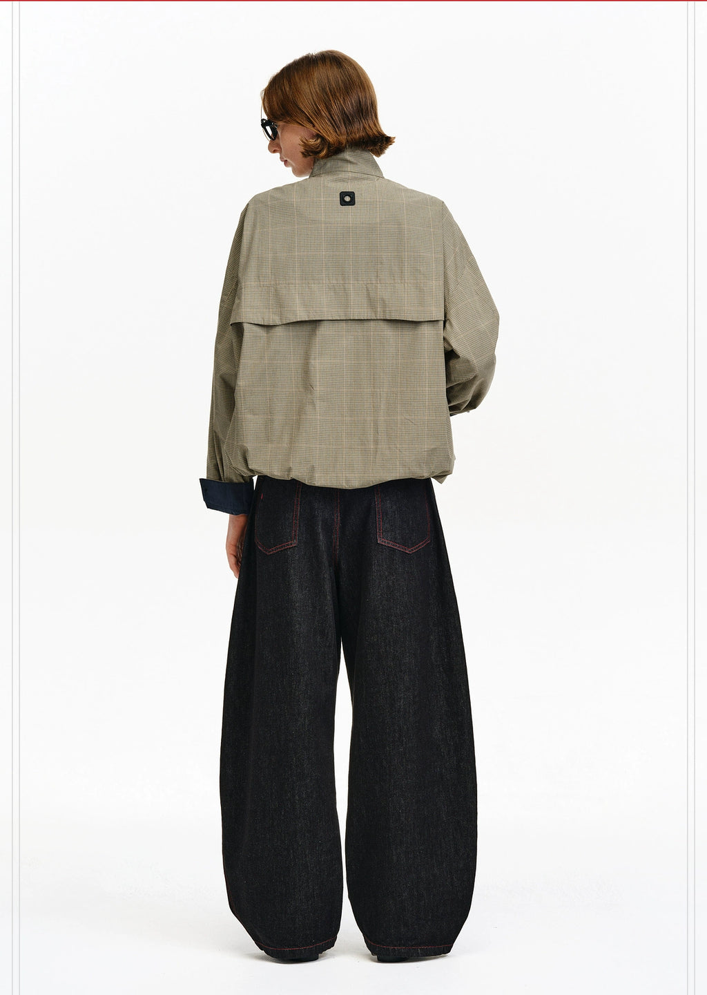 Plaid Structured Trench Coat – Retro Loose Contrast-Color (Unisex)