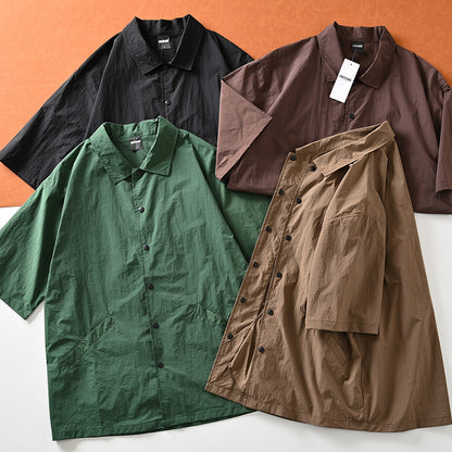 Mountain function + loose wide version! ODM Order! Short-sleeved jacket with lapels for men in summer | Japanese vintage | yamalin clothes | Yamalinclothes
