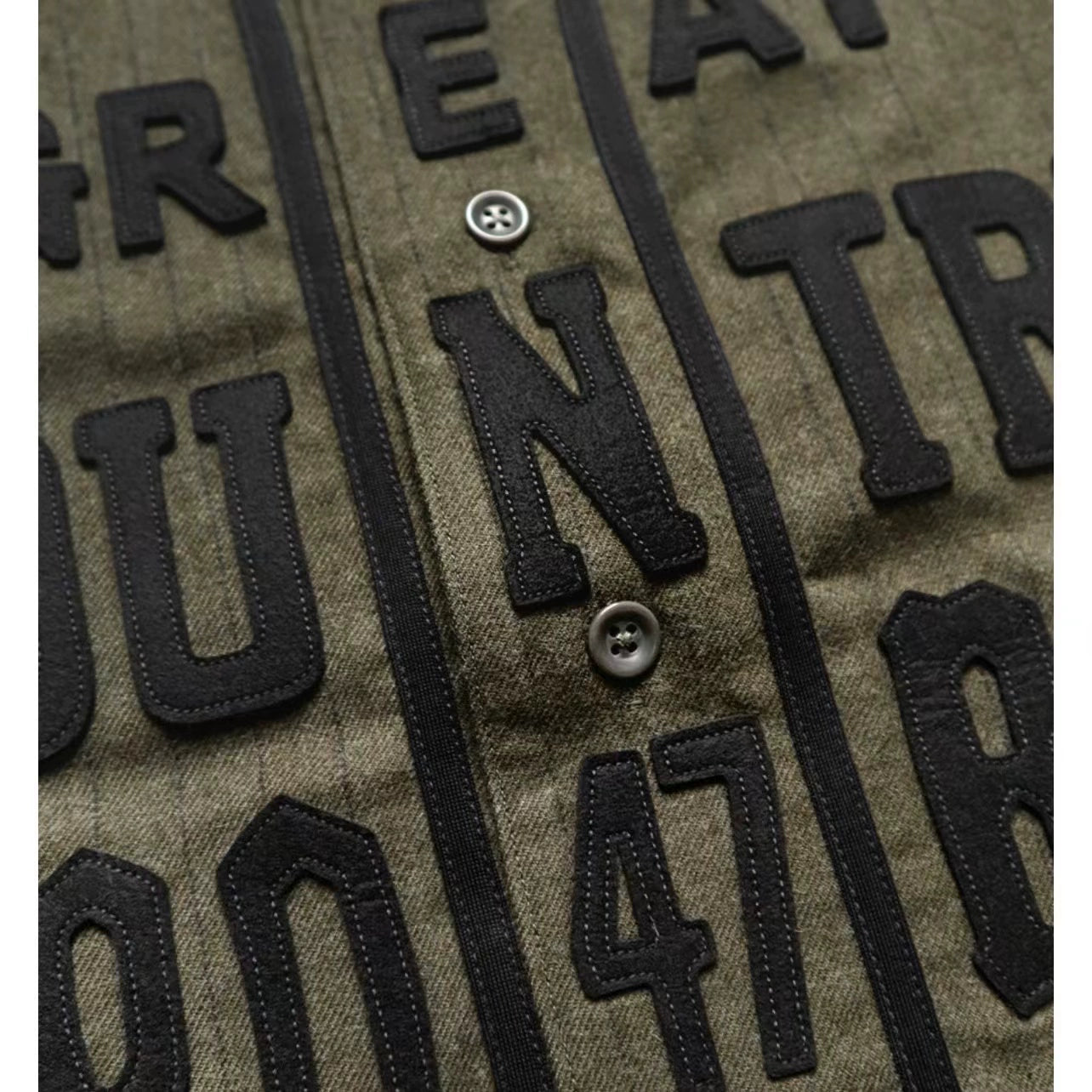 Japanese wool blend custom-woven striped letter jacket shirt coat