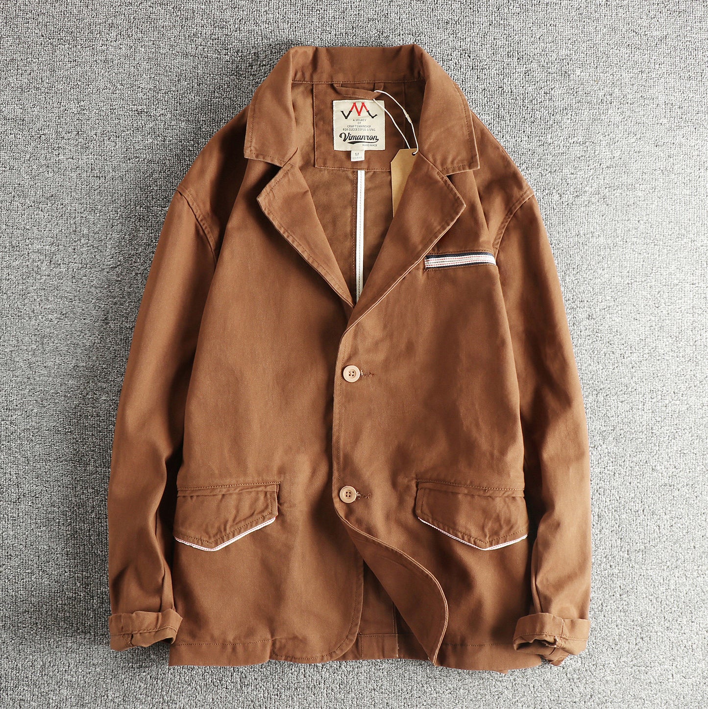 American Wilderness Vintage Heavy Washed Distressed Denim Jacket – Oversized Lapel Trucker Coat