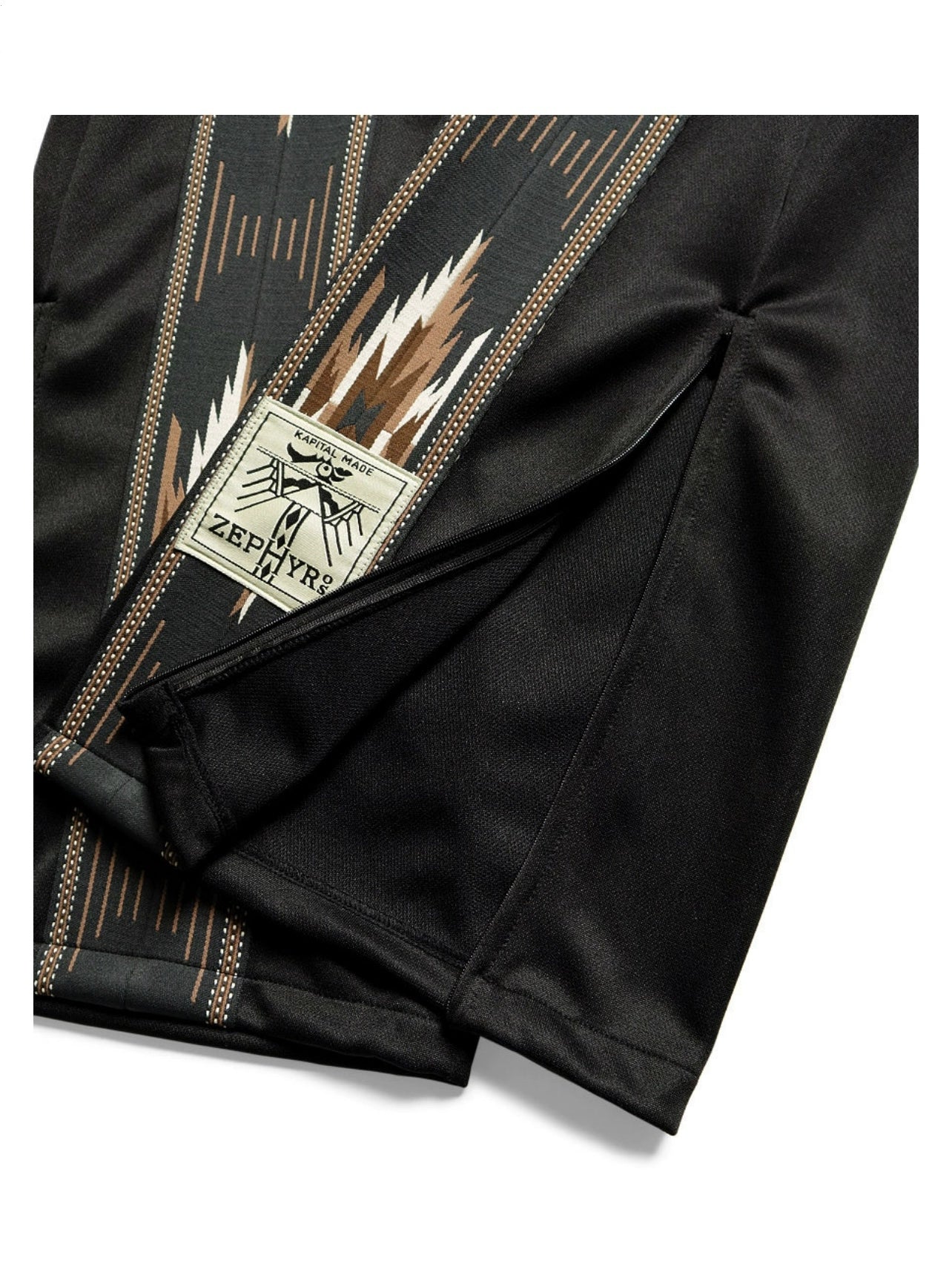 Kapital 25AW Japanese Warm Flared Pants - Celebrity Style Embroidered Elastic Waist Trousers