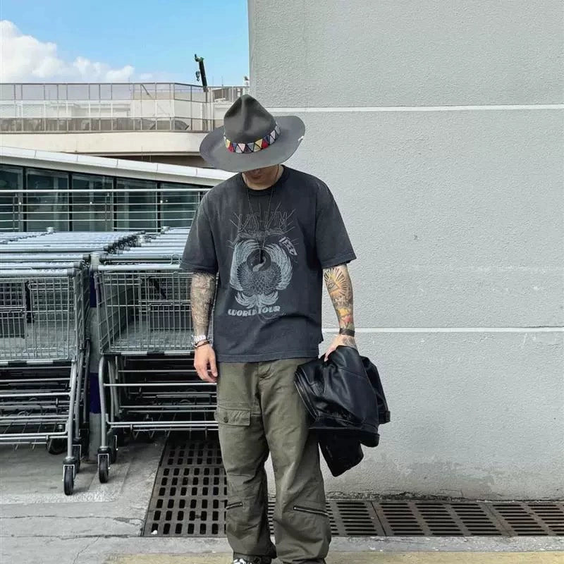 kofu 23AW JUMBO Japanese Nakamura casual wash distressed batik crane short sleeves