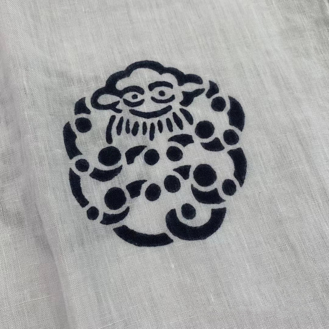 Nakamura limited Hawaiian clouds casual Japanese black and white linen short-sleeved shirt