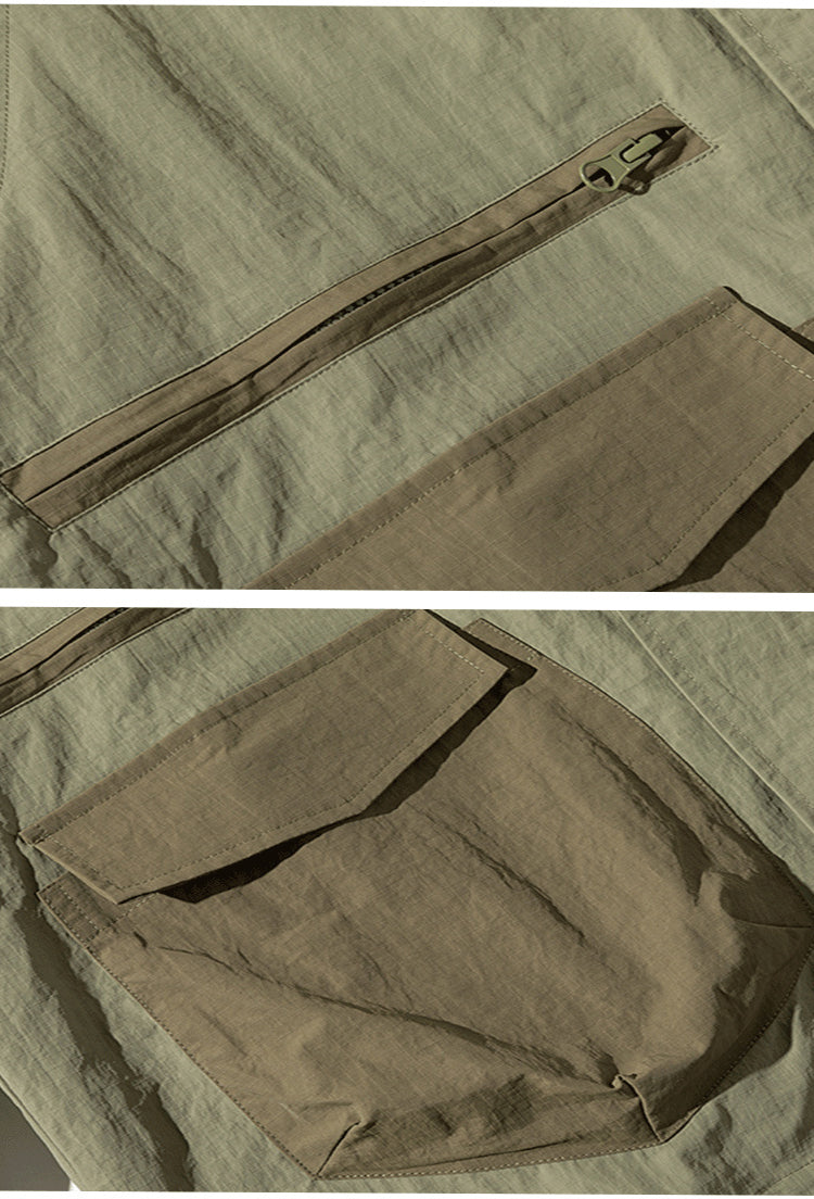 Mountain outdoor functional windbreaker jacket men's pocket stitching loose retro casual handsome versatile jacket jacket men