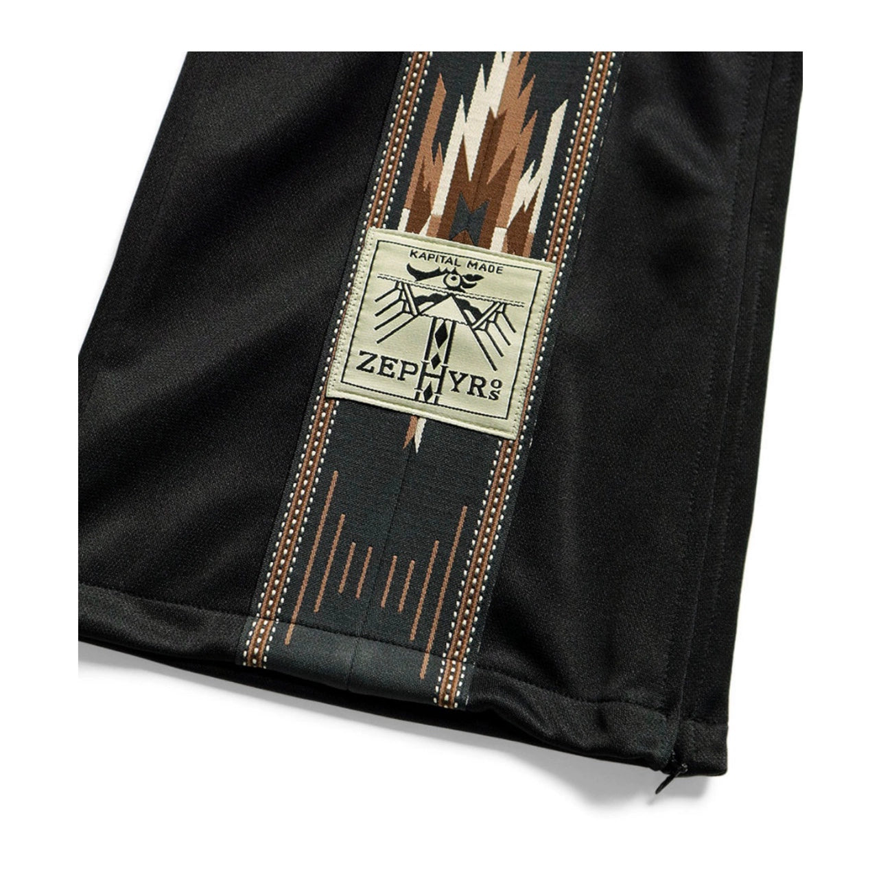 Kapital 25AW Japanese Warm Flared Pants - Celebrity Style Embroidered Elastic Waist Trousers