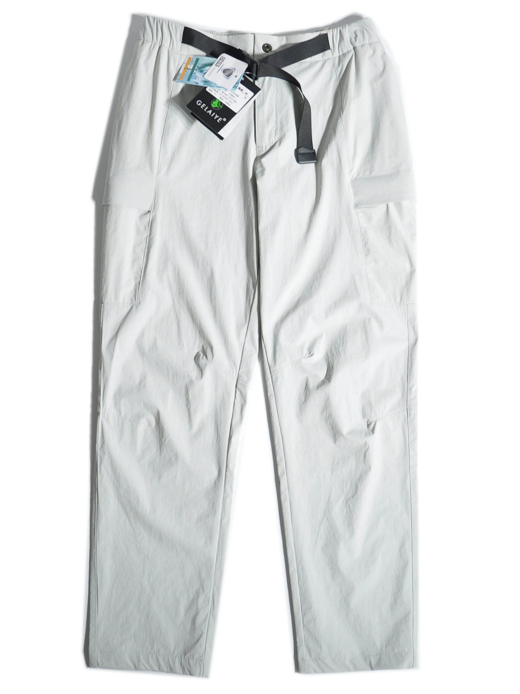 Spring/summer thin mountain outdoor quick-dryer energy wind multi-pocket cargo pants loose straight slim fit stretch slacks