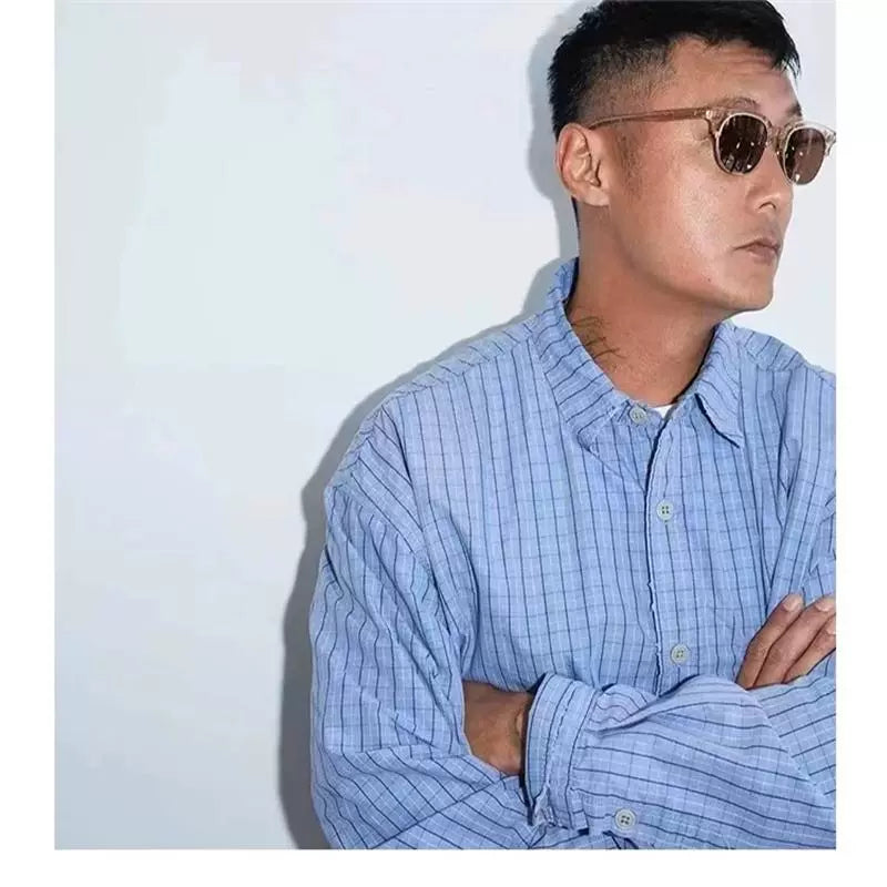 Check shirt loose casual all-matching City boy shirt