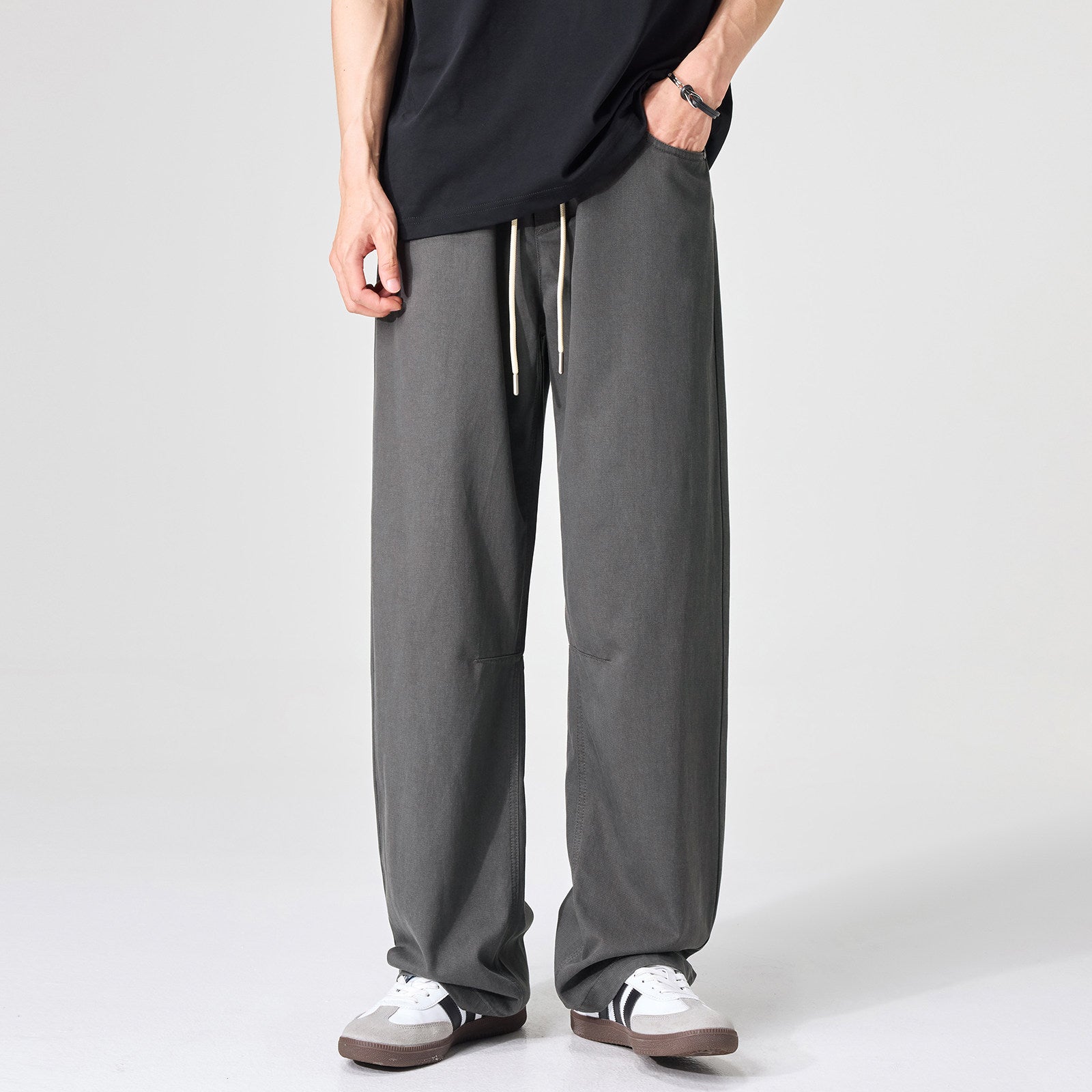 {{ Japanese Tencel Lyocell Loose Straight Cargo Pants – Cool Summer Slacks for Men – Japanese vintage | yamalin clothes | Yamalinclothes }}