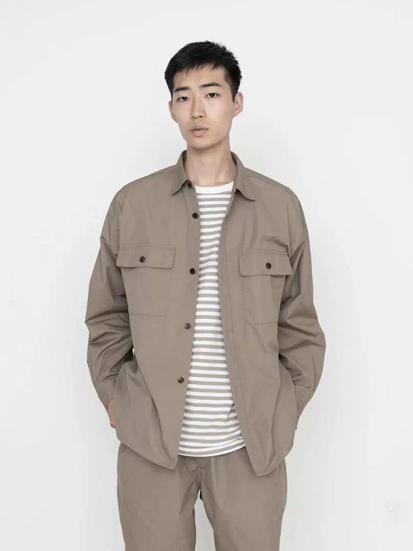 Loose casual multi-pocket work shirt jacket