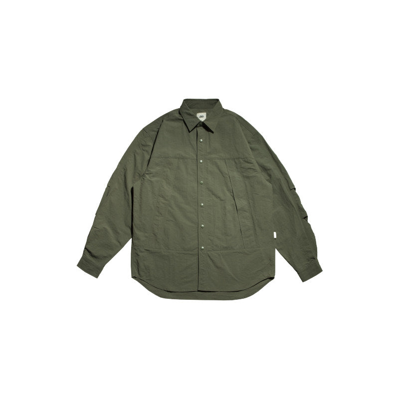Japanese Workwear Pleated Layered Long-Sleeve Shirt Jacket – Cleanfit Silhouette Men’s Spring Autumn – Japanese vintage | yamalin clothes | Yamalinclothes