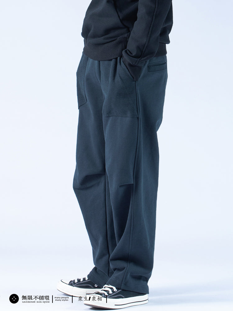 Original design men's terry casual loose elastic waist drawstring pants