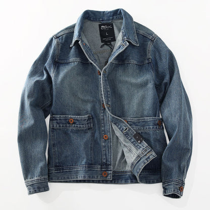 Washed Denim Jacket – Vintage Double Pocket – Coats Jackets | japanese streetwear | vintage workwear | unisex | Yamalinclothes