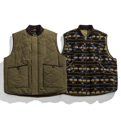 Reversible Japanese Ethnic Cotton Vest – Thickened Oversized Unisex Sleeveless Jacket