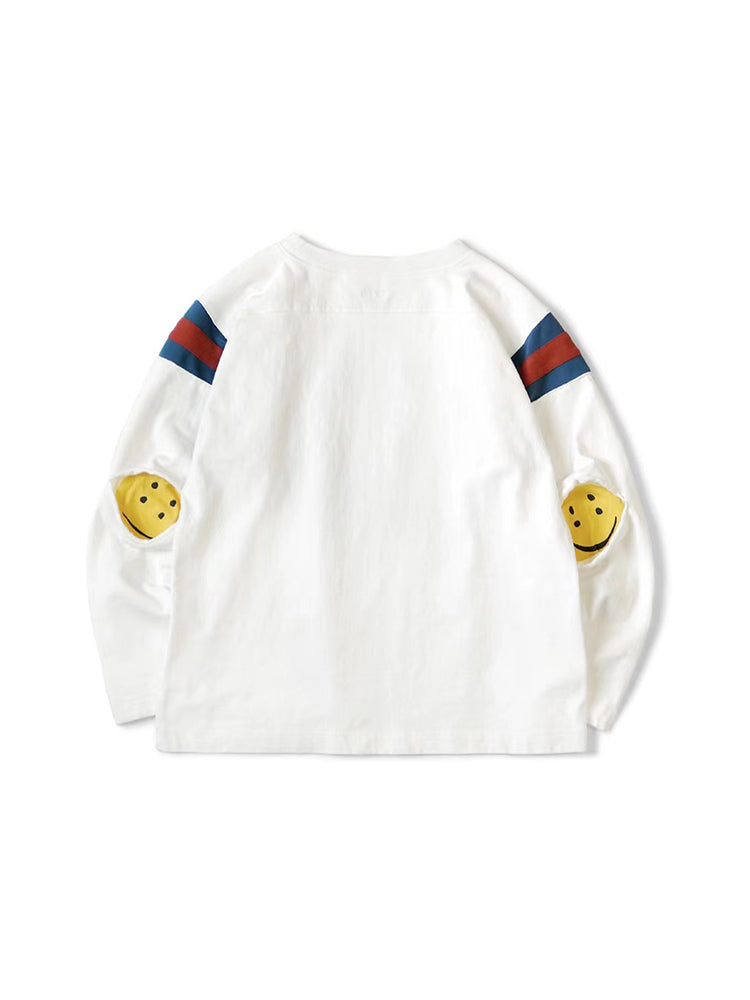 Japanese digital color matching four-eye printing round neck long-sleeved T-shirt bottoming shirt