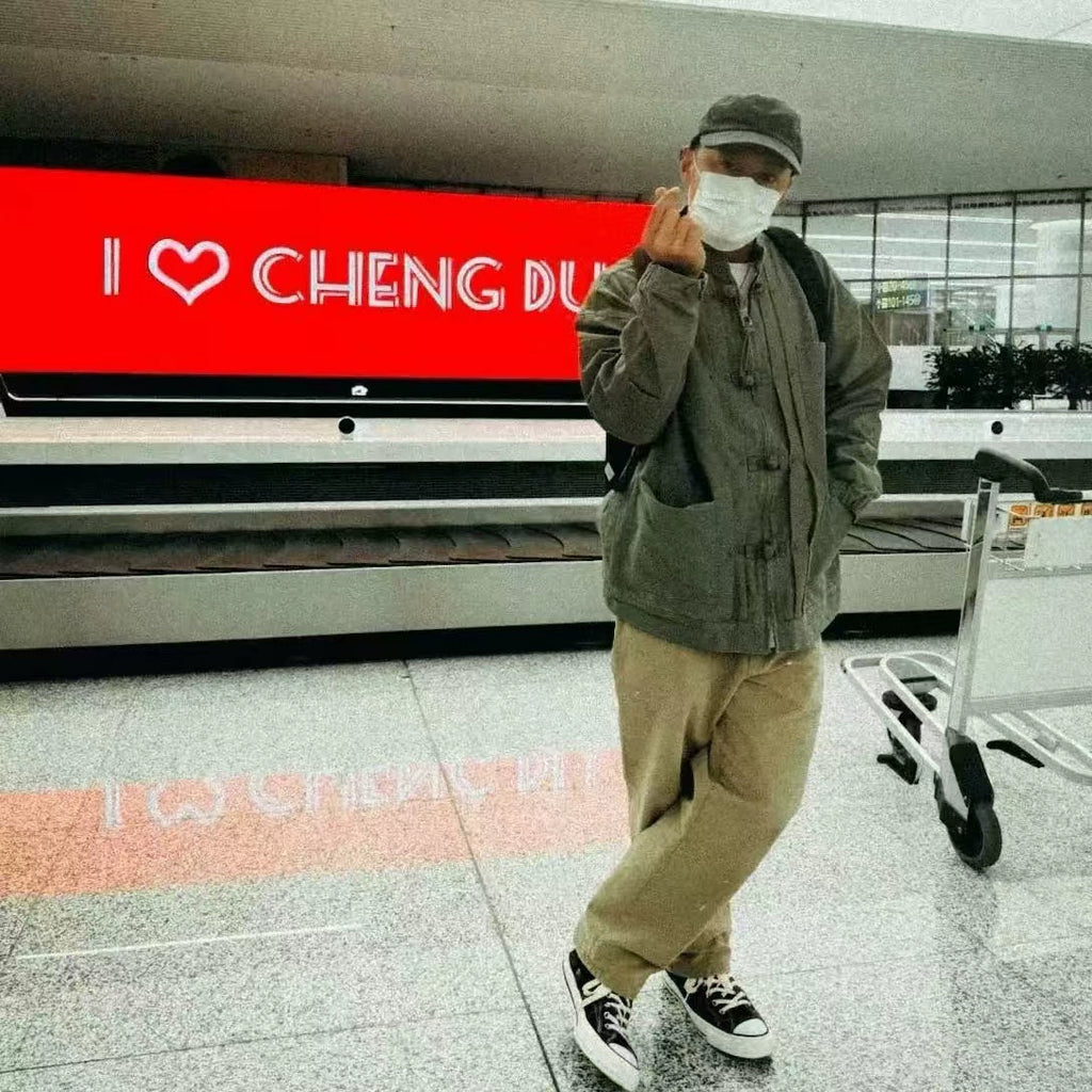 Vintage heavy wash casual pants basic all-inclusive Chino pants