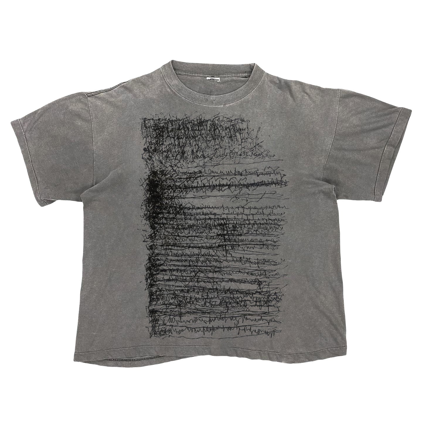Tattoo Distressed Gradient Wash Short Sleeve Ripped Decadent Dark Dark T-shirt