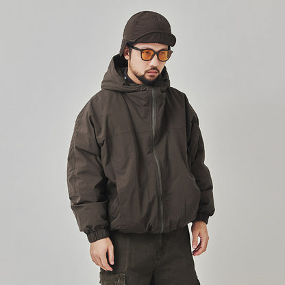 90% Down Hooded Puffer Jacket – Men's Oversized Short Warm Coat – Japanese vintage | yamalin clothes | Yamalinclothes