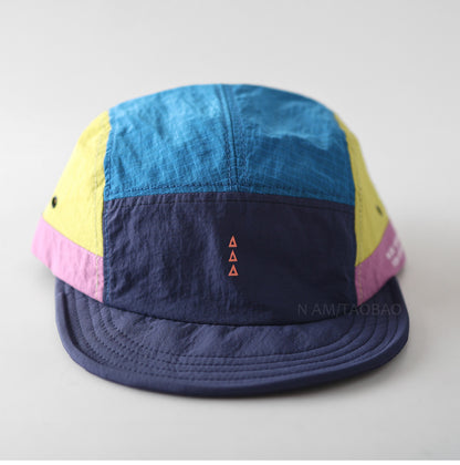 Quick-Dry Color-Block Short Brim Cap – Letter Print Sporty Unisex – cap | japanese streetwear | vintage workwear | unisex | Yamalinclothes