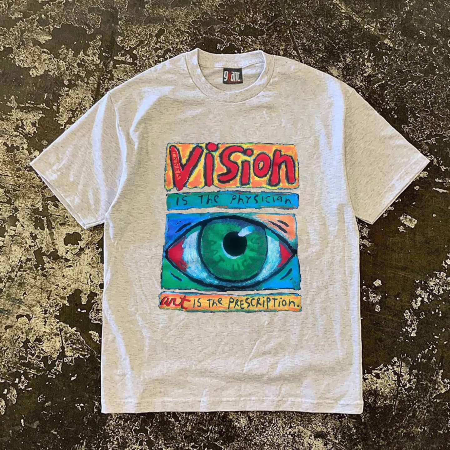 American Retro Eye Print T-Shirt - 260GSM Heavyweight Unisex Couple Short Sleeve Tee