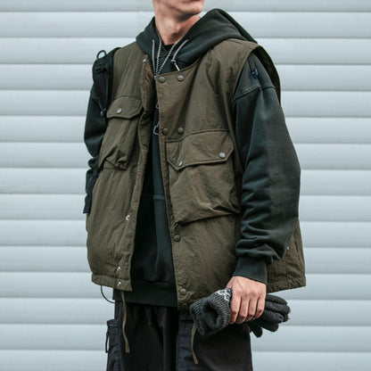 Multi-Pocket 90 Duck Down Vest – Mountain Outdoor Loose Warm Unisex – Vests | japanese streetwear | vintage workwear | unisex | Yamalinclothes