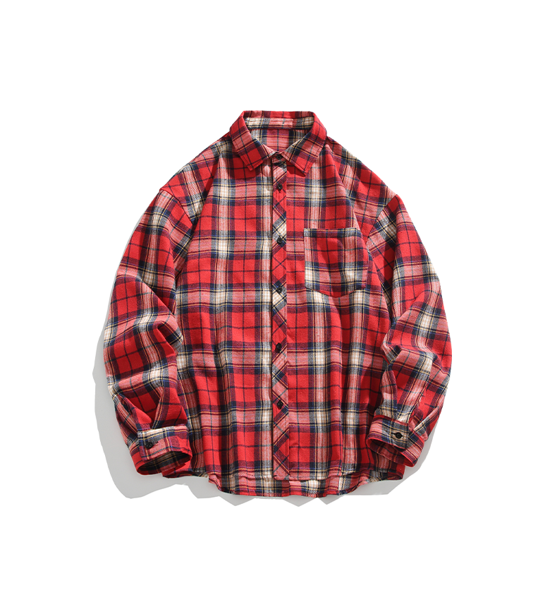 Spring and Autumn Casual Lapel Shirt Fashion Port Style