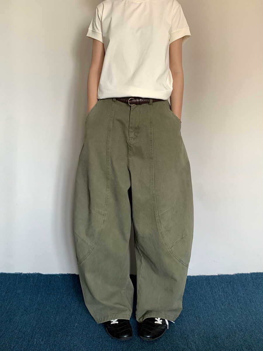 Washed Wide-Leg Cargo Pants – American Retro Unisex