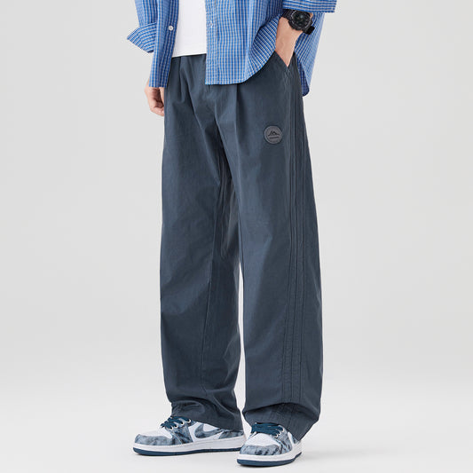 2026 Spring/Summer 170g Lightweight Japanese Cotton Straight Slacks Men's Wide-Leg Anti-Wrinkle Cargo Pants