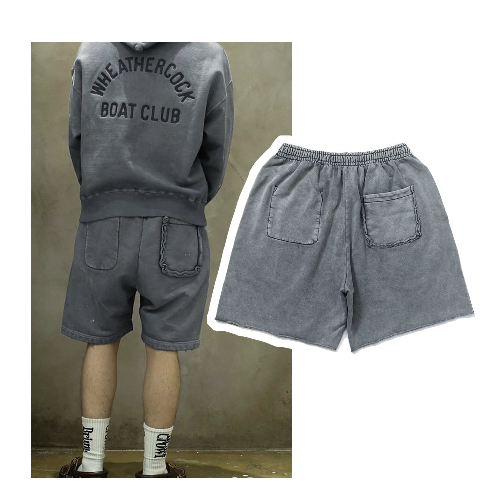 Japanese overalls, sports, washed, old fried pants, shorts, five-cent pants