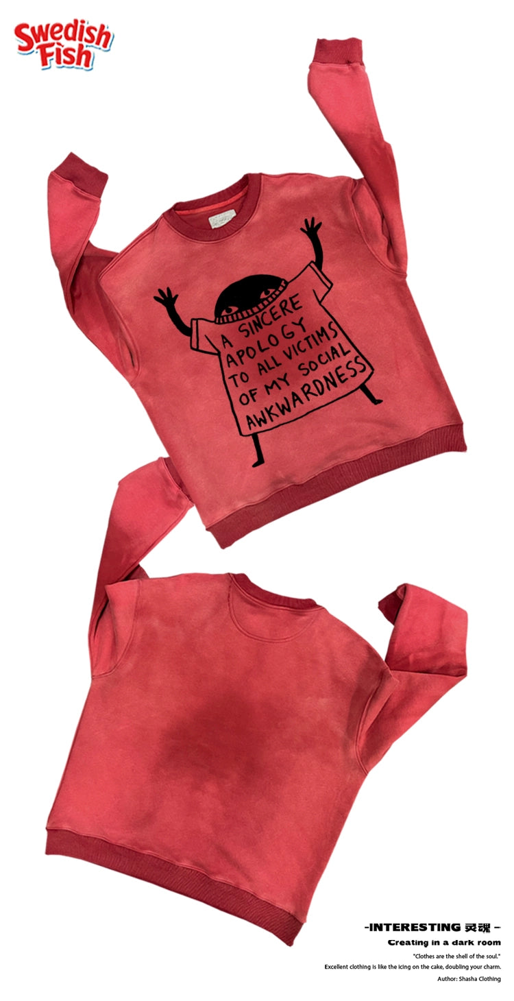 Green! Illustration cartoon subculture high street outfit oversize men's and women's tops luxury fashion crewneck sweatshirt