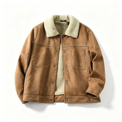 Suede Fleece Workwear Jacket – American Retro Thick Warm Unisex – Japanese vintage | fall outfits 2026 | fall winter outfits | classy winter outfits | lazy comfy outfits | japanese streetwear | vintage workwear | yamalin clothes | Yamalinclothes