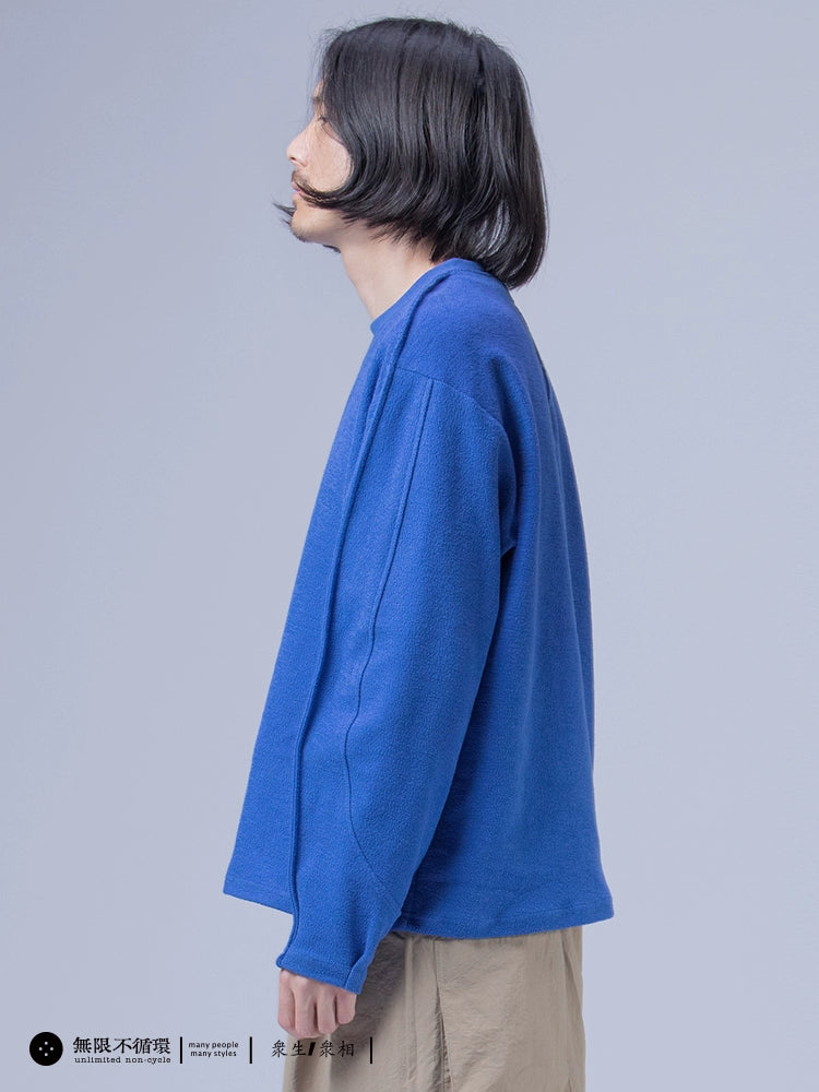 Original design men's pure cotton terry texture casual loose sweatshirt N