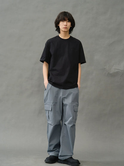 Artist limited illustration print round collar short sleeve summer loose slightly shoulder T-shirt