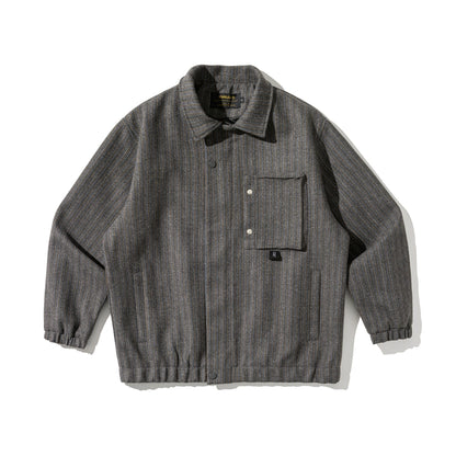 Japanese Retro Weave Cargo Jacket – Textured Spring-Style (Unisex)