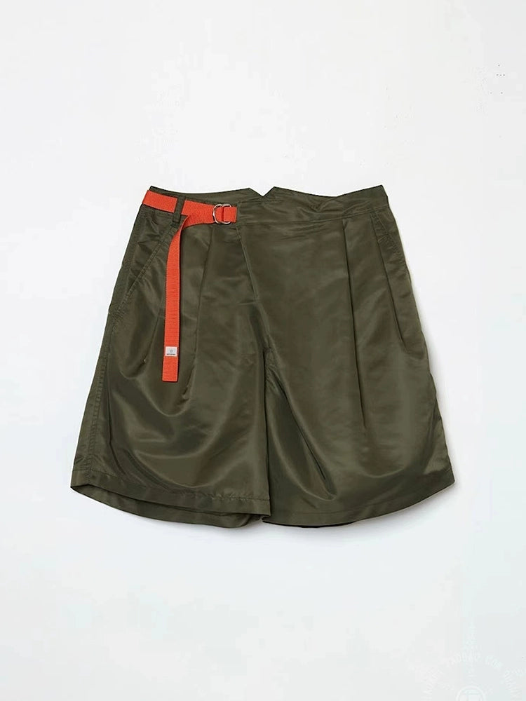 Japanese two-tone nylon waterproof webbing adjusts loose casual shorts