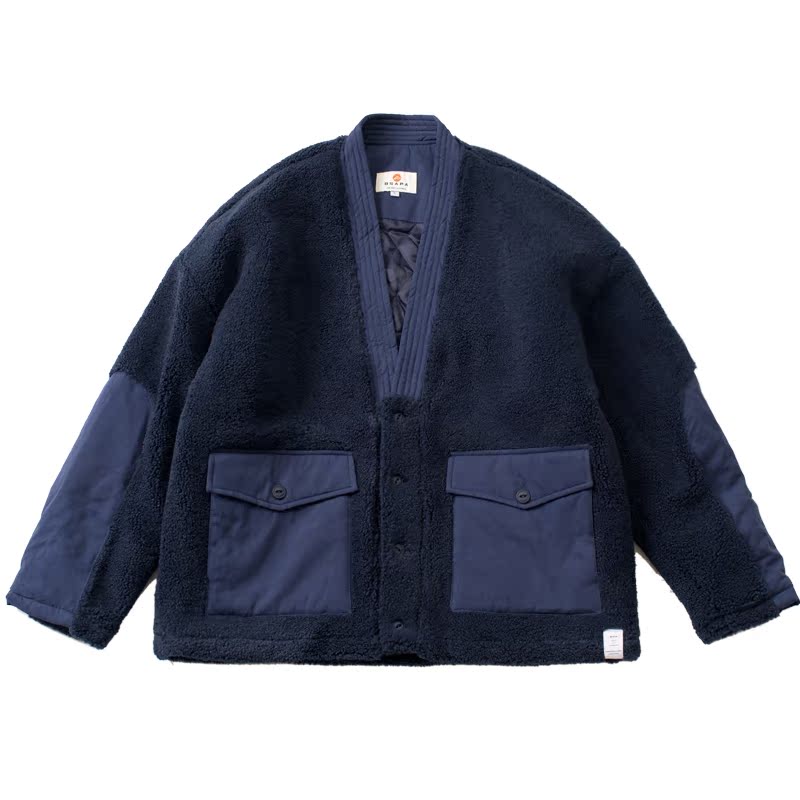 Autumn and winter Japanese men's vintage style lamb wool robe, cotton clothes, cotton clothes, loose winter coats for men and women
