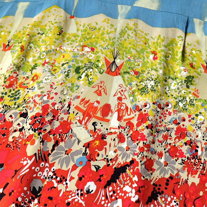 unisex floral print Japanese all-over casual short-sleeved shirt