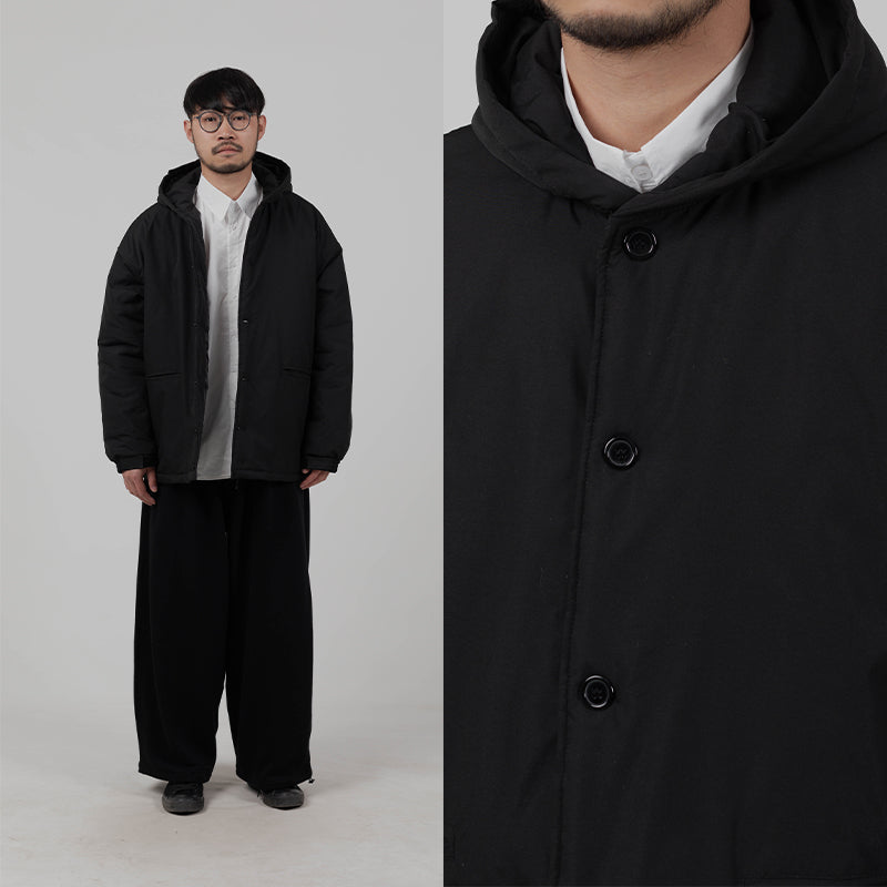 Japanese retro winter, black thickened hooded cotton clothes, warm cotton clothes, men's and women's casual cotton jackets