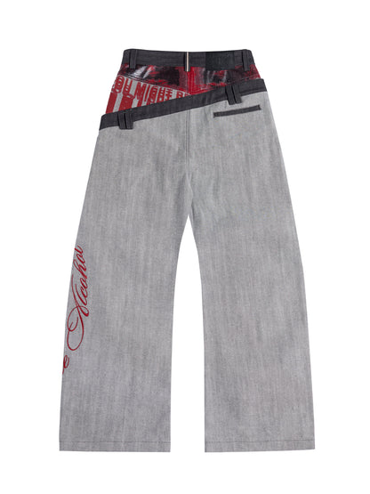 Wide-Leg Jeans – Asymmetric Double Waist