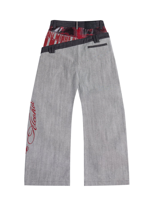 Wide-Leg Jeans – Asymmetric Double Waist