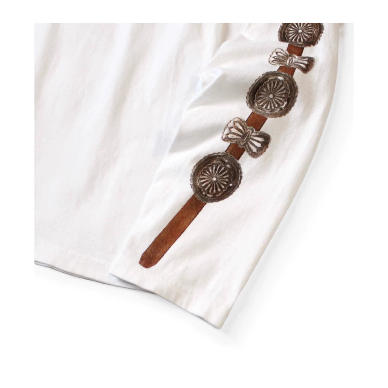 Kapital 25AW Japanese Casual Long Sleeve Tee - Jersey Cotton Belt Print Crew Neck Loose Top