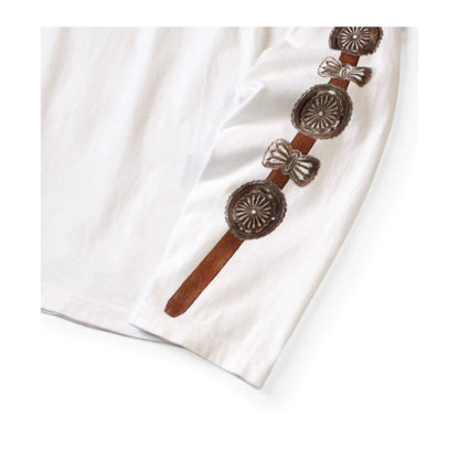 Kapital 25AW Japanese Casual Long Sleeve Tee - Jersey Cotton Belt Print Crew Neck Loose Top