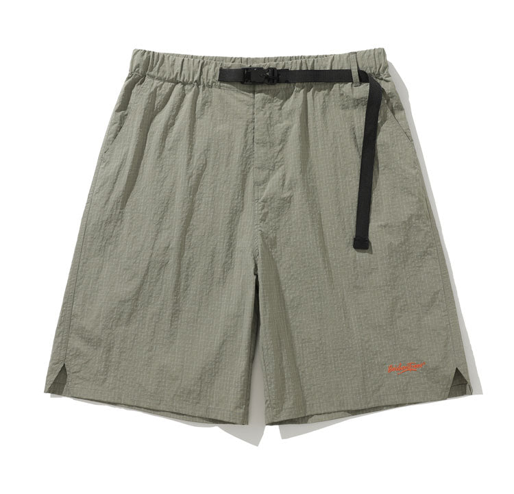 Summer outdoor functional wind three-proof fabric multi-pocket workwear wind multi-pocket loose shirt shorts suit men's wear