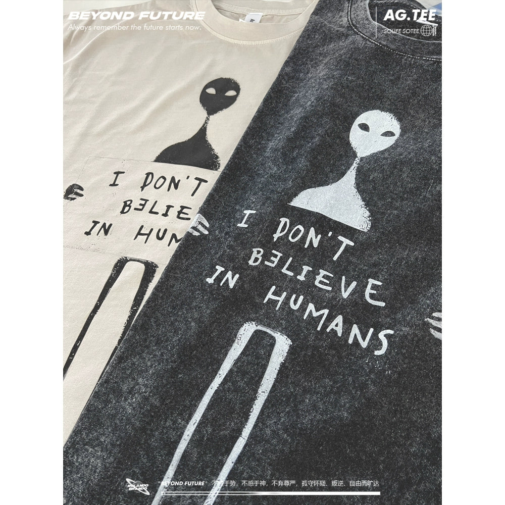 American retro washed old heavy fashion brand Europe and America oversize neutral short sleeve