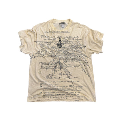 Gothic Wings Graphic Tee – Vintage Ripped Distressed Loose Crew Neck T-Shirt