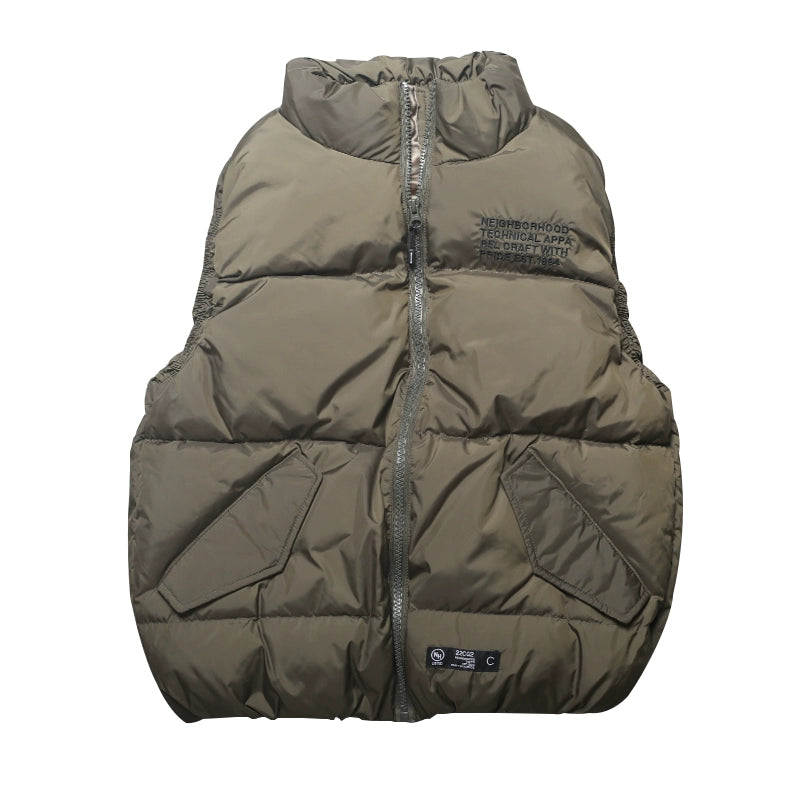 Three-color embroidered Japanese down vest 90% down couple style