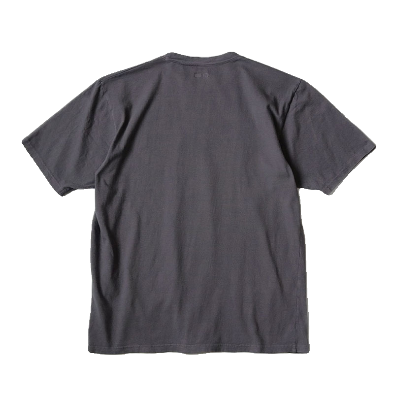 Japanese batik wash distressed cracked fun print crew neck wide short sleeve T-shirt