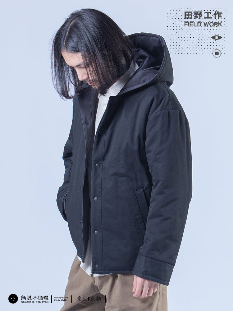 Q Infinite No Cycle No Closed D Original Men's Winter Hooded Slightly Loose Double-sided Short Padded Jacket